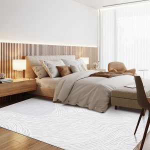 Washable Area Rugs for Living Room, Non Slip Low Pile  Rugs for Bedroom, Foldable Carpet Indoor Non-Shedding Floor Carpet for Office，Multiple size - 1 of 4