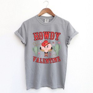 Simply Sage Market Women's Howdy Valentine Heart Short Sleeve Garment Dyed Tee - 1 of 4