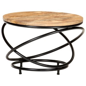 vidaXL Coffee Table Black, Natural Wood - 1 of 1