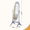 Dolonm Queen Anne Style 16 in. W x 59.25 in. H Floor Mirror Standing Mirror Tilting Oval Wood Full Length Mirror - 4 of 4
