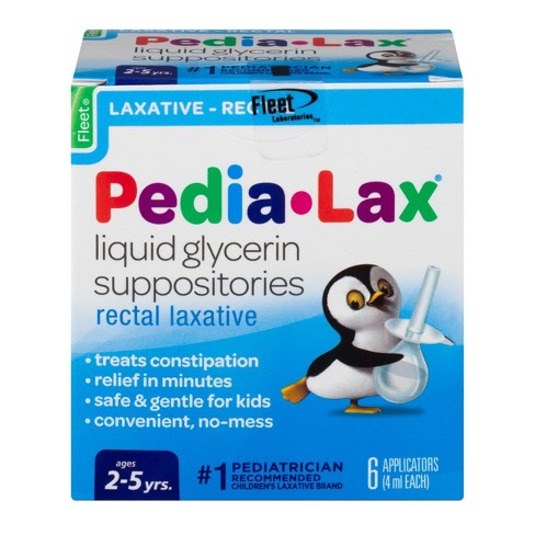 Pedia-lax Laxative Liquid Glycerin Suppositories For Kids - Ages 2-5 - 6ct  : Target
