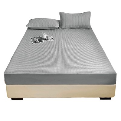 Unique Bargains Lattice Stitching Fitted Sheet 1 Pc
