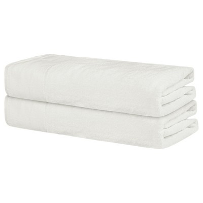 Unique Bargains 100% Cotton Solid Quick Dry Highly Absorbent Bath Towels 2 Packs