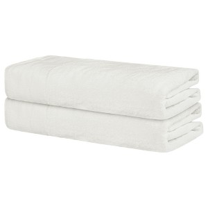 Unique Bargains 100% Cotton Solid Quick Dry Highly Absorbent Bath Towels 2 Packs - 1 of 4