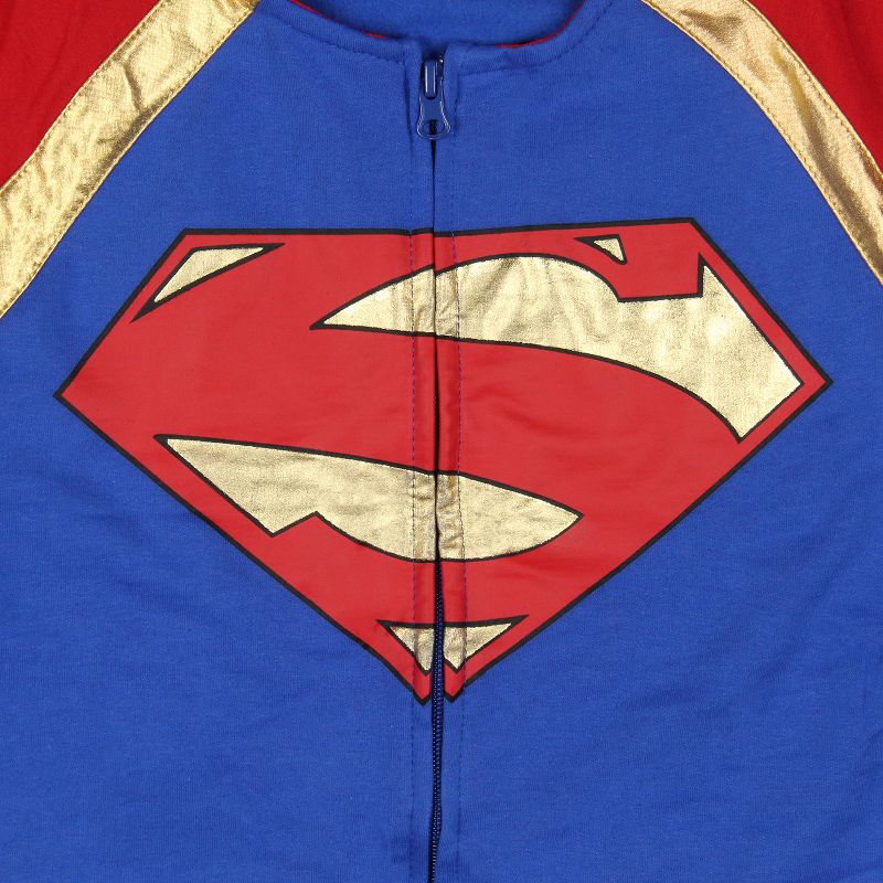 DC Comics Superman Junior Women's Hooded Zippered Costume S Logo Jacket, 2 of 6