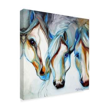 Trademark Fine Art -Marcia Baldwin '3 Nobles Equine Abstract' Canvas Art