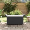 vidaXL Patio Storage Bench with Cushion, Outdoor Ottoman Bench, 45.7-Inches Long, Black Poly Rattan - 3 of 4