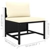 vidaXL Middle Sofa Black PE rattan, powder-coated steel Medium Modular - 3 of 4