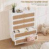 Rattan 5 Drawer Dressers for Bedroom, Tall Dresser with Deep Drawers, Large Chest of Drawers for Closet with Wide Top - 3 of 4