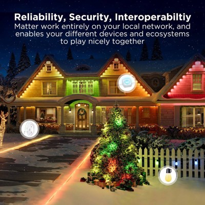 100ft White Color-Changing LED Outdoor String Lights
