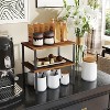 Cabinet Organizer Shelf, Set of 2 Kitchen Counter Shelves, Kitchen Storage, Spice Rack, Stackable, Expandable, Metal and Engineered Wood - 4 of 4