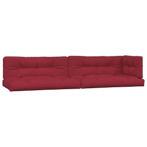 vidaXL 5pcs Outdoor Pallet Cushions -  Red Fabric, Hollow Fiber Filled, Weather Resistant, Comfortable and Durable - 1 of 4