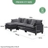3-Seater Sectional Sofa with Footstool, Deep Corduroy Sofa, Double Cushions, Plush Back and Armrest Pillows, Comfortable Cloud Sofa for Living Room - 2 of 4