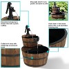 Sunnydaze Electric Fir Wood 2-Tier Farmhouse Barrel with Metal Decorative Hand Pump Outdoor Water Fountain - 2 of 4
