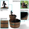 Sunnydaze Electric Fir Wood 2-Tier Farmhouse Barrel with Metal Decorative Hand Pump Outdoor Water Fountain - image 2 of 4