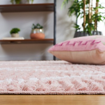 Augustine Pink and Ivory Synthetic Flat Woven Runner Rug