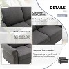 57.9" Orisfur Pull Out Sofa Bed Loveseat Sleeper with Twin Size Memory Mattress with Two USB Ports for Living Room Spaces (Old SKU:WF305474AAE), Grey - 4 of 4