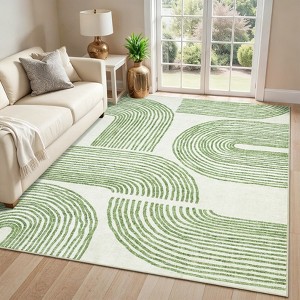 Garvee Geometric Stripes Area Rugs for Living Room Bedroom Soft Non Slip Low Pile Throw Rug Soft Washable Area Rug - 1 of 4