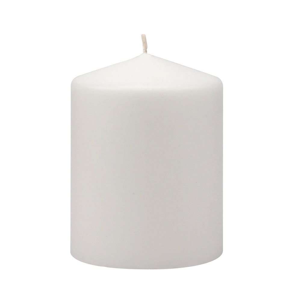 Photos - Figurine / Candlestick Stonebriar 3pk Tall 3'' x 4'' 35 Hour Long Burning Unscented White Wax Pil