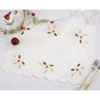 Saro Lifestyle Placemats With Embroidered Holly and Ribbon Design (Set of 4) - 4 of 4