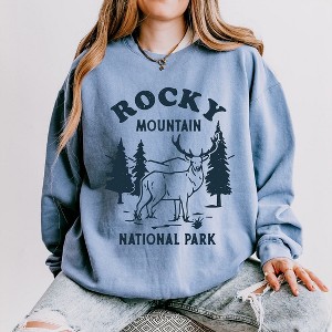 Simply Sage Market Women's Lightweight Garment Dyed Graphic Sweatshirt Rocky Mountain National Park - 1 of 4