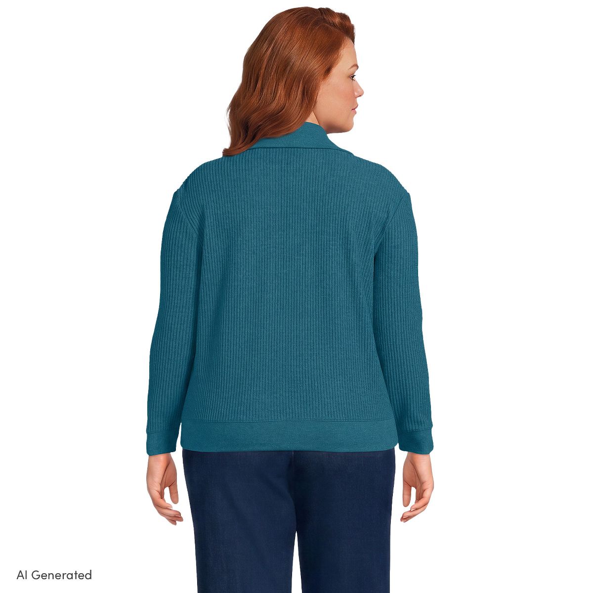 Lands' End Women's Long Sleeve Waffle Button Up Henley - thumbnail 10