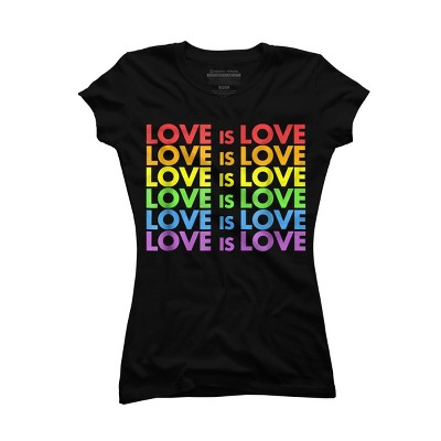 Adult Design By Humans Pride Love is Love By Luckyst T-Shirt - Black - X Large