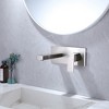 BWE Single-Handle Wall Mount Bathroom Faucet With Deck Plate in Brushed Nickel - 3 of 4