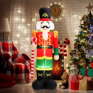 GOTGELIF 8FT Inflatable Christmas Nutcracker Soldier with LED Lights Outdoor Holiday Decoration - 1 of 4
