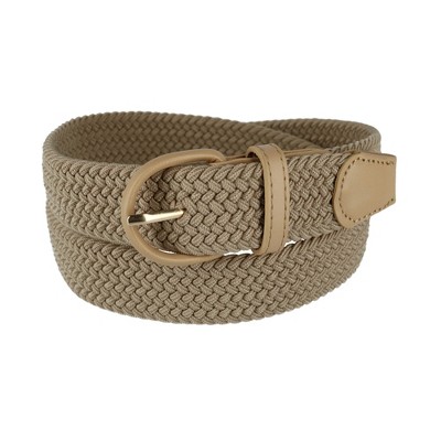 Ctm Men's Elastic Braided Belt With Covered Buckle (big & Tall