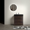 FAMYYT 30 in. Single Sink Freestanding Walnut Bath Vanity with Black Ceramic Top, U Shape Drawer, Assembled - 3 of 4