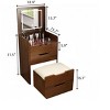 NicBex 23.6"/19" 3-in-1 Vanity Desk with Plip Top Mirror,Makeup Vanity Set with Visible Glass Desktop,Vanity Table with 3 Drawers & Padded Stool - 3 of 4
