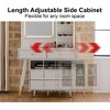 QingMoon Retractable Makeup Vanity with Mirror, Dressing Table Set with Stool, Drawers and Side Cabinet, for Bedroom - 4 of 4