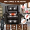 CAVINAS Heated Power Lift Recliner Chair, Dual Motor Massage with Infinite Positions, USB Charging Port, Faux Leather/Top-Grain Leather - 3 of 4