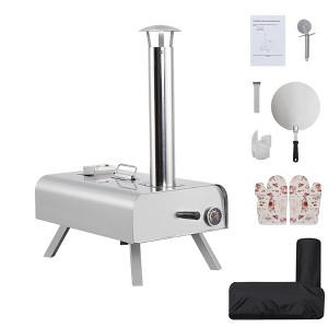 Acekool Wood-Fired Portable Pizza Oven in Stainless Steel for Outside - 1 of 4