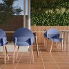 GlasFlength Accent Chairs Contemporary Oak Wood Legs Comfortable Stylish PP Seat For Dining Living Room, Blue, 20.08"*19.29"*31.89" - 2 of 4