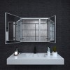 HBEZON Medicine Cabinet with Mirrors, Recess/Wall Mount Bathroom Cabinet, Adjustable Shelves, Soft-Close Hinge, Rectangular, Aluminum - 2 of 4