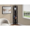 Vynxaria 62"h 4 - Tier Corner Transitional Bookshelf in Brown & Black - 2 of 4