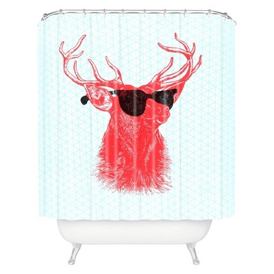 Young Buck Shower Curtain Red - Deny Designs