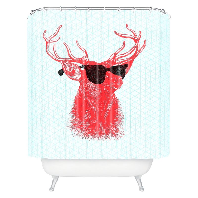 Young Buck Shower Curtain Red - Deny Designs, 1 of 6