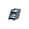 Durable VARICOLOR 5-Compartment Stackable Plastic Letter Tray Set Anthracite Gray (770557) - 3 of 3