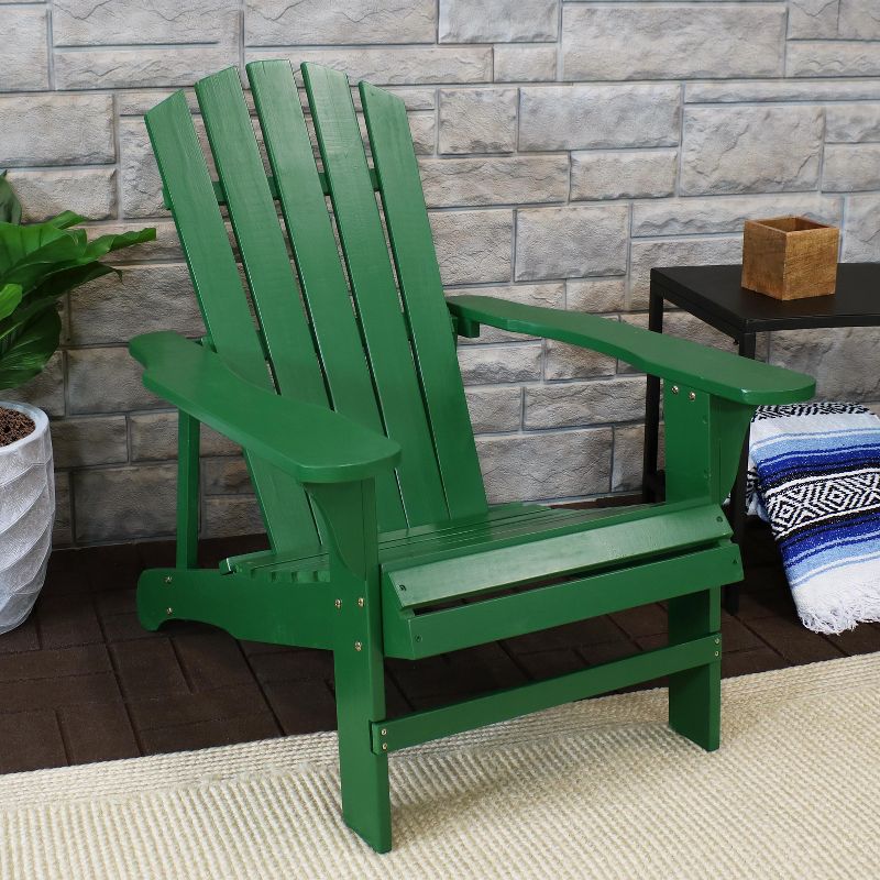 Sunnydaze Fir Wood Painted Finish Coastal Bliss Outdoor Adirondack Chair, 6 of 10