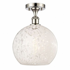White Mouchette - 1 Light Semi-Flush Mount In Modern Style-13 Inches Tall and 10 Inches Wide - 1 of 1