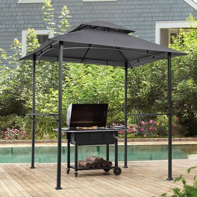 Double Tier Soft Top Canopy and Steel Frame with hook and Bar Counters