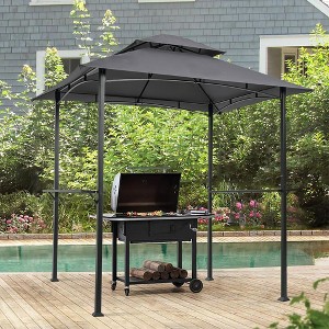 Double Tier Soft Top Canopy and Steel Frame with hook and Bar Counters - 1 of 4