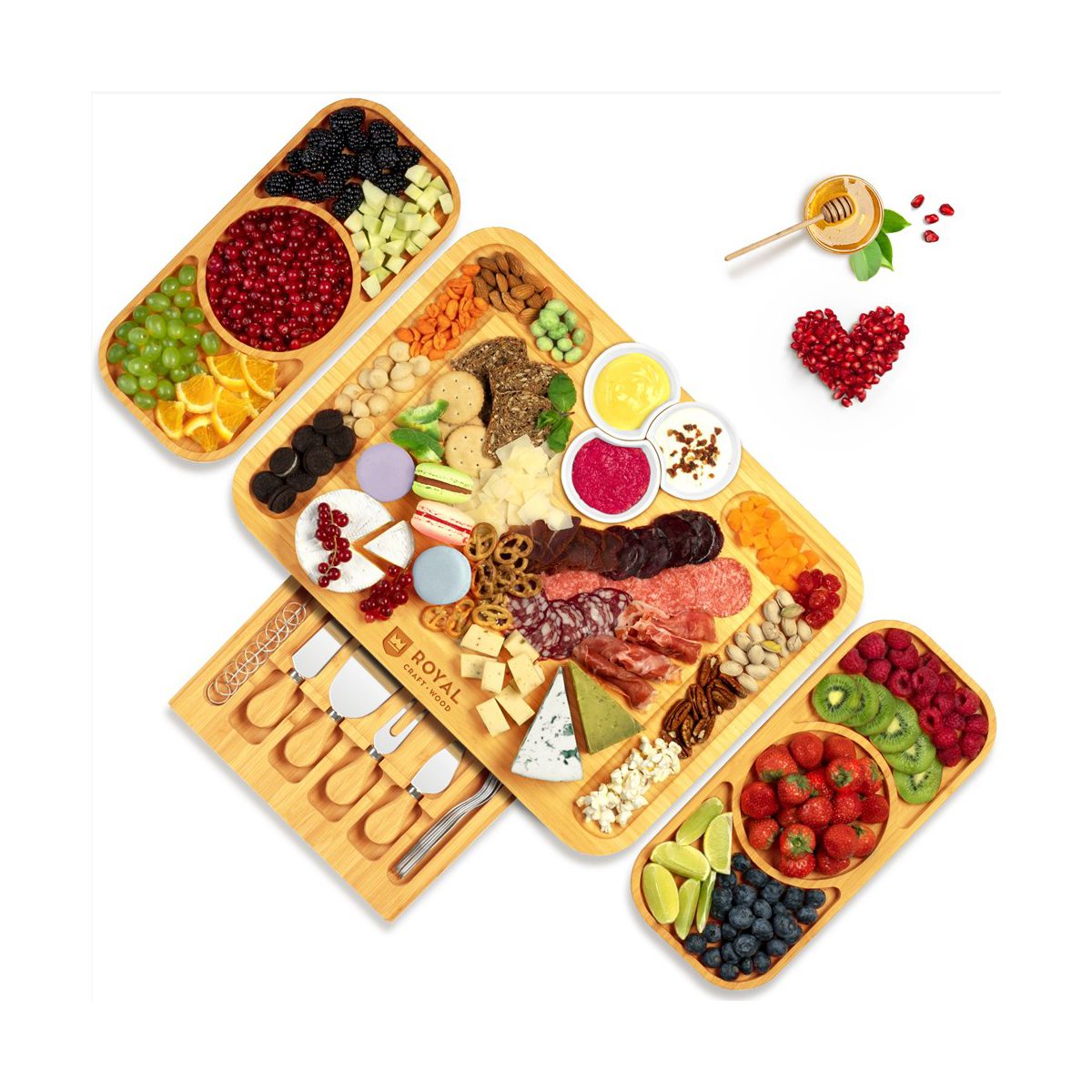 Wooden Cheese Board and Knife Set