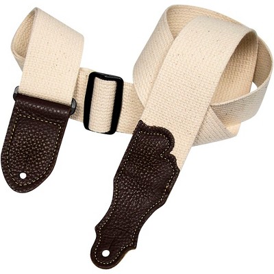 Franklin Strap Cotton Guitar Strap with Glove Leather End Tabs Natural with Chocolate Endtabs