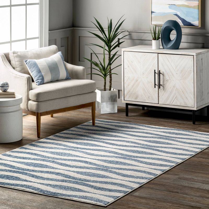 nuLOOM Tristan Contemporary Waves Area Rug Blue, 2 of 10