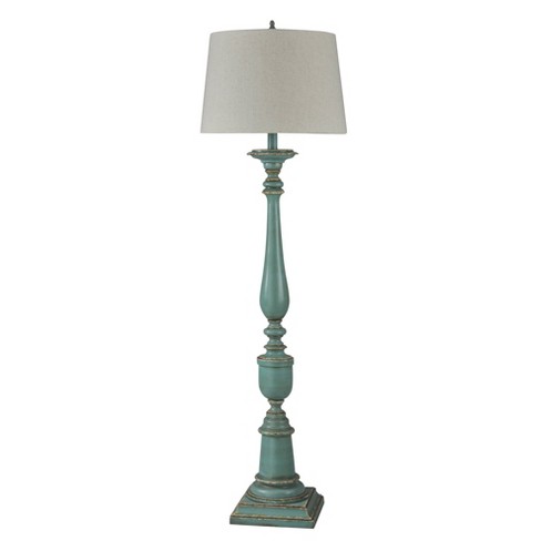 Avignon Blue Floor Lamp With White, Blue Floor Lamp Shade