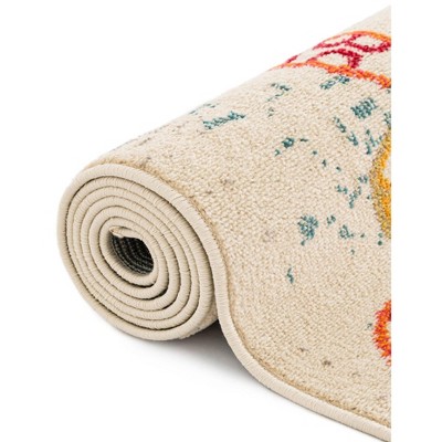 Coastal Charm Beige & Blue 8' x 10' Synthetic Easy-Care Rug